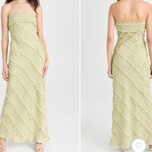 Endless rose green strapless ruffle dress